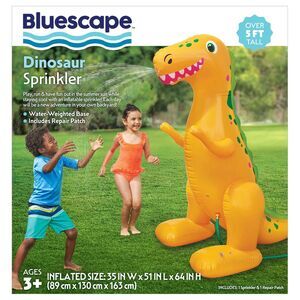 Bluescape Inflatable Dinosaur Sprinkler Orange 5 Feet Outdoor Kids Water Toy NEW